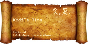 Koós Rita névjegykártya