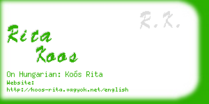 rita koos business card
