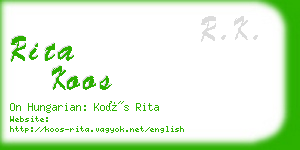rita koos business card